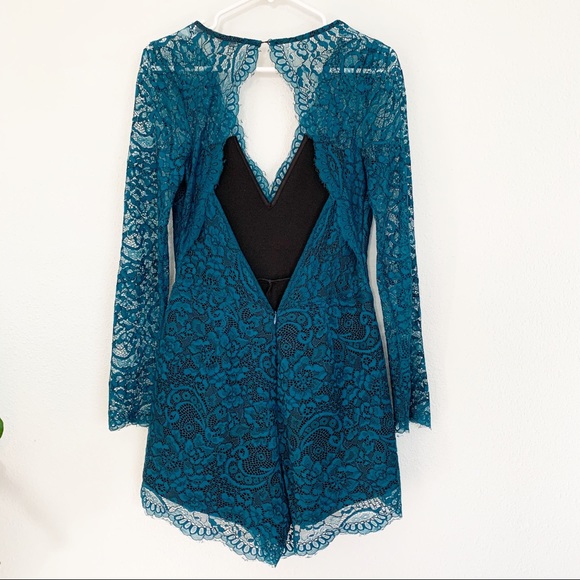 Lovers + Friends Eve Romper in Teal - Picture 5 of 8